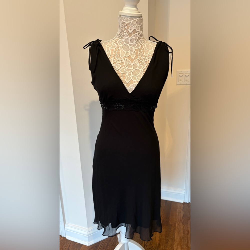 Vintage Forever21 Black Dress with Lace and Sequins Size Small
